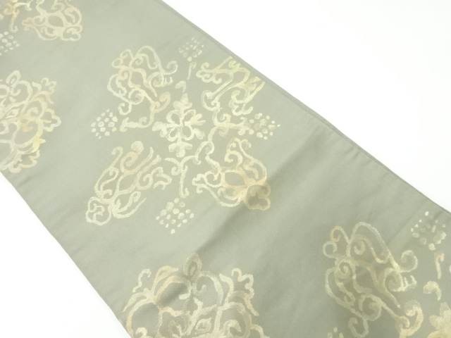 JAPANESE KIMONO / ANTIQUE FUKURO OBI / SILK / WOVEN ABSTRACT FLOWERS